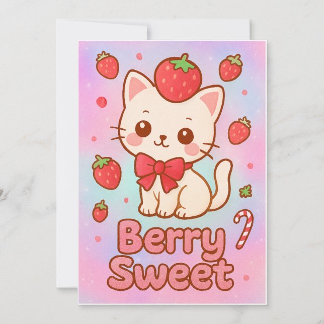 “Berry Sweet Dreams” Christmas Card – Glittery Poe (Front)