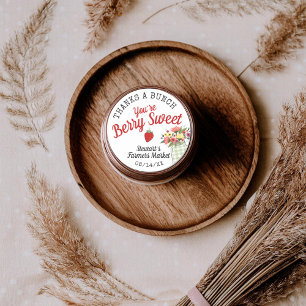 Berry Sweet Farmers Market Baby Boy Shower Favour Classic Round Sticker