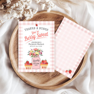 Berry Sweet Farmers Market Cute Baby Girl Shower Thank You Card
