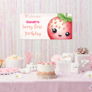 Berry sweet first birthday  banner