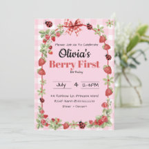 Berry Sweet First Birthday Invitation