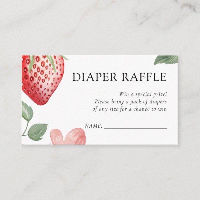 Berry Sweet Floral Baby Shower Diaper Raffle Enclosure Card (Front)