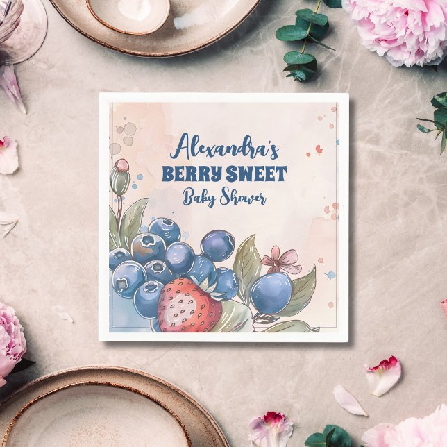 Berry Sweet Fruit Baby Shower Napkin (Creator Uploaded)