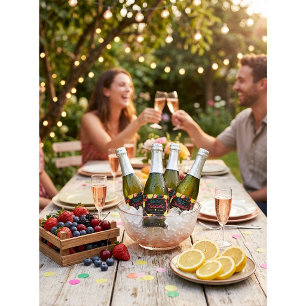 Berry Sweet Fruit Birthday Party Mini Champagne Sparkling Wine Label