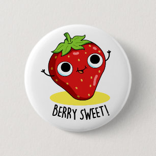 Berry Sweet Funny Strawberry Pun  6 Cm Round Badge