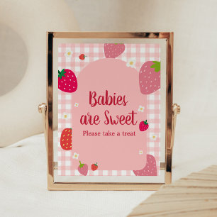 Berry Sweet Gingham Strawberry Babies are Sweet Poster