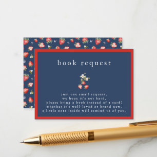 Berry Sweet Girl Baby Shower Book Request Enclosure Card