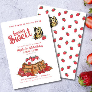 Berry Sweet Girl's Birthday Brunch Invitation
