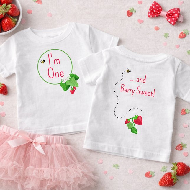 Berry Sweet “I’m One” First Birthday Baby T-Shirt (Creator Uploaded)
