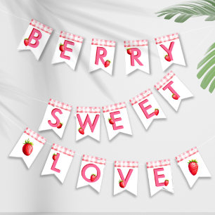 Berry Sweet Love Strawberry Gingham Pink Red Bach Bunting