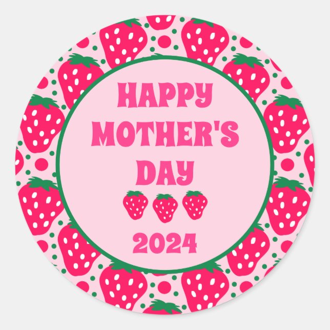 Berry Sweet Mother's Day  Classic Round Sticker (Front)