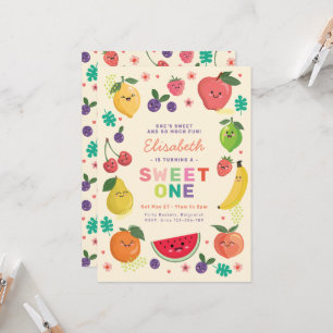 Berry Sweet One Birthday invite Rainbow Cute Fruit