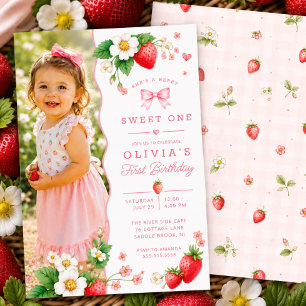 Berry Sweet One Photo Invitation