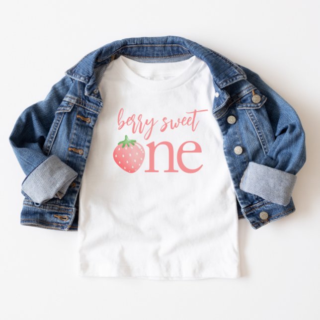 Berry Sweet One Strawberry First Birthday Shirt (Creator Uploaded)