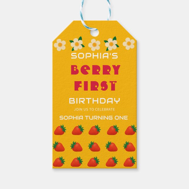 Berry Sweet Party Gift Tags (Front)