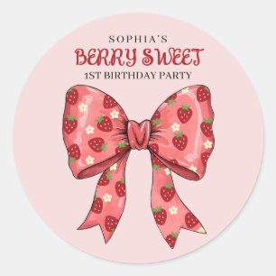  Berry Sweet Party Invitation Classic Round Sticker