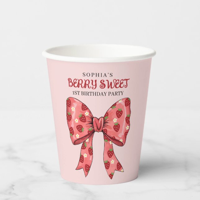  Berry Sweet Party Invitation Paper Cups (Front)