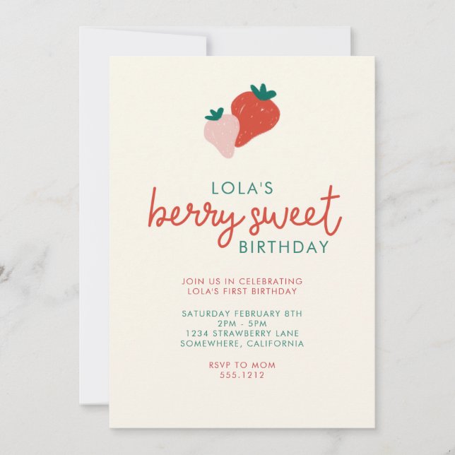 BERRY SWEET PARTY INVITE (Front)