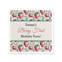 Berry Sweet Pastel Strawberry Name Birthday