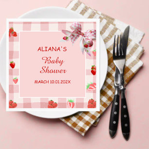 Berry Sweet Pink Coquette Baby Shower Napkins