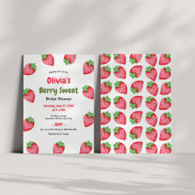 Berry Sweet Pink Red Strawberry Bridal Shower