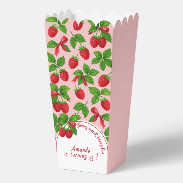 Berry Sweet Raspberry Kids Birthday Party -  Favour Box (Front)