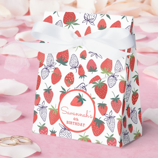 Berry Sweet Red Strawberry Birthday Favour Box (Wedding)