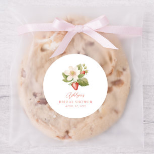 Berry Sweet Red Strawberry Bridal Shower Sticker