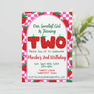 Berry Sweet Second Birthday Party Invitation