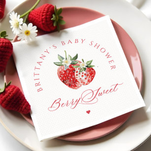 Berry Sweet Strawberries Baby Shower Napkin