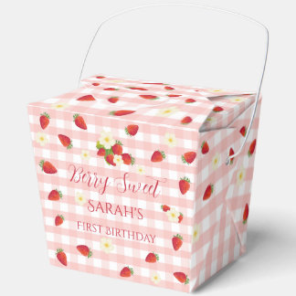 Berry Sweet Strawberry 1st Birthday Party Gift  Favour Box