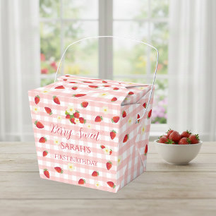 Berry Sweet Strawberry 1st Birthday Party Gift  Favour Box