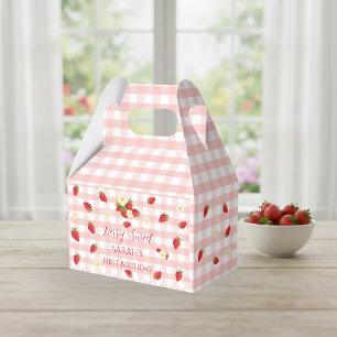 Berry Sweet Strawberry 1st Birthday Party Gift  Favour Box