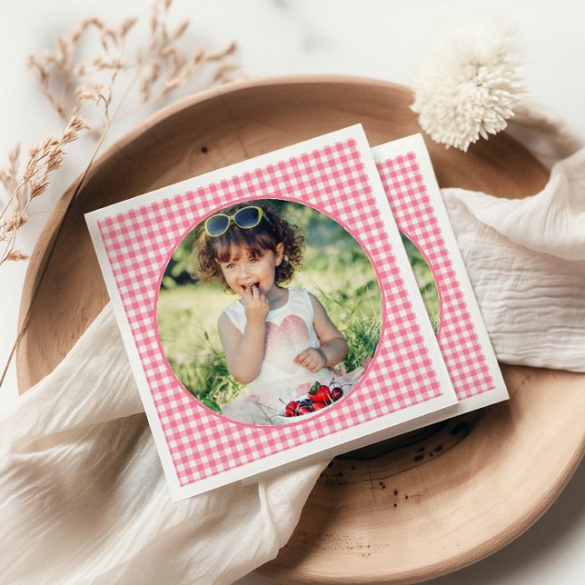 Berry Sweet Strawberry 1st Birthday Party Napkin (Creator Uploaded)