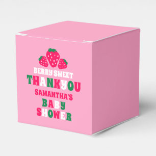Berry Sweet Strawberry Baby Girl Shower Thank You Favour Box