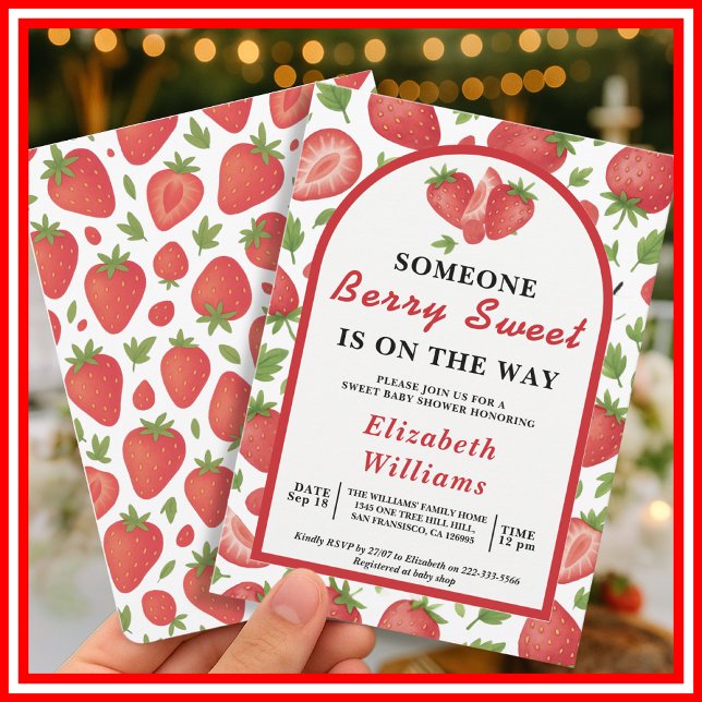 Berry Sweet Strawberry Baby Shower | Blueberry  Invitation (Creator Uploaded)