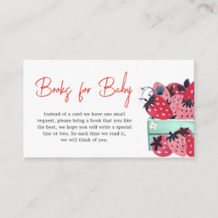 Berry Sweet Strawberry Baby Shower Books for Baby Enclosure Card