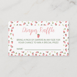 Berry Sweet Strawberry Baby Shower Diaper Raffle Enclosure Card