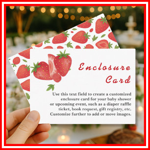 Berry Sweet Strawberry Baby Shower Enclosure Card