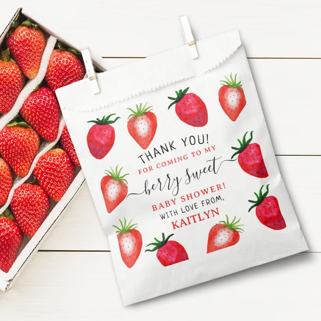 Berry Sweet Strawberry Baby Shower Favour Bag (Creator Uploaded)