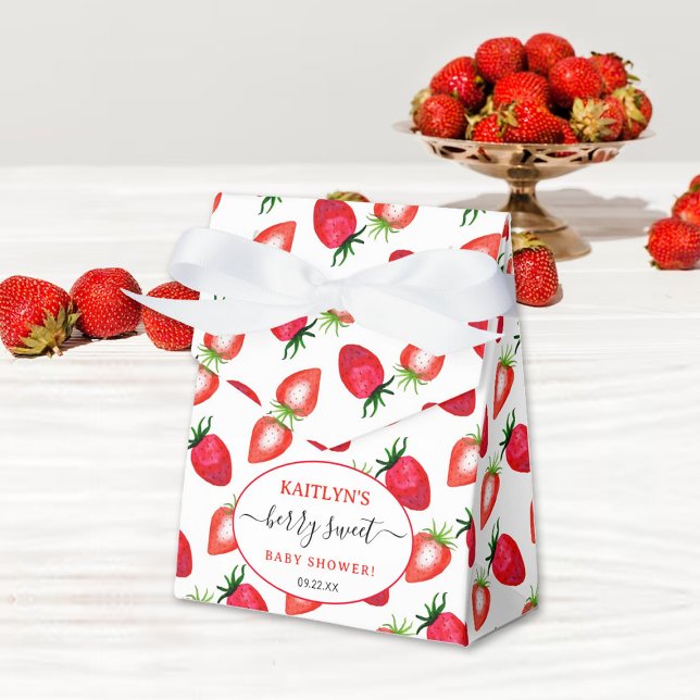 Berry Sweet Strawberry Baby Shower Favour Box (Creator Uploaded)