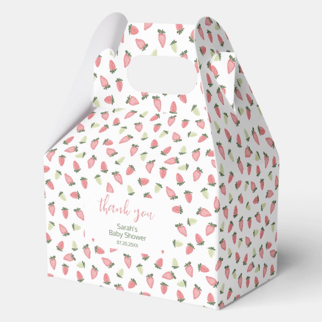 Berry Sweet Strawberry Baby Shower Favour Box (Front)