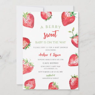 Berry Sweet Strawberry Baby Shower Invitation