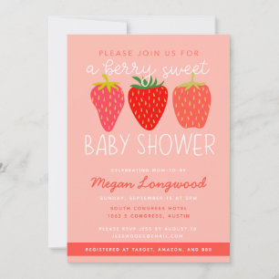 Berry Sweet Strawberry Baby Shower Invitation