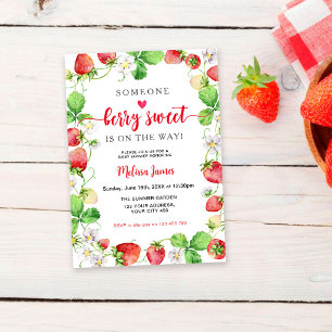 Berry Sweet Strawberry Baby Shower Invitation