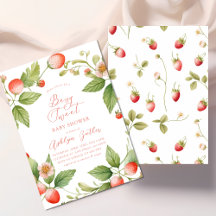 Berry Sweet Strawberry Baby Shower Invitation