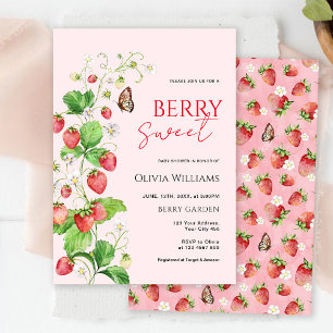 Berry Sweet Strawberry Baby Shower Invitation
