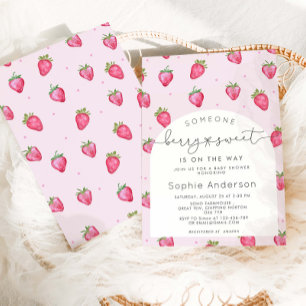 Berry Sweet Strawberry Baby Shower Invitation
