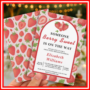 Berry Sweet Strawberry Baby Shower Invitation