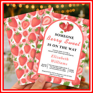 Berry Sweet Strawberry Baby Shower Invitation